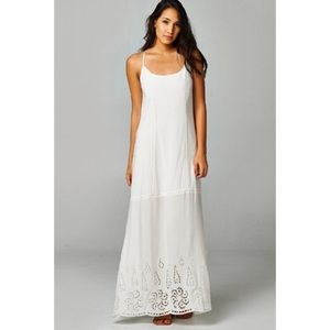 Lovestitch Racerback Eyelet White Maxi Dress